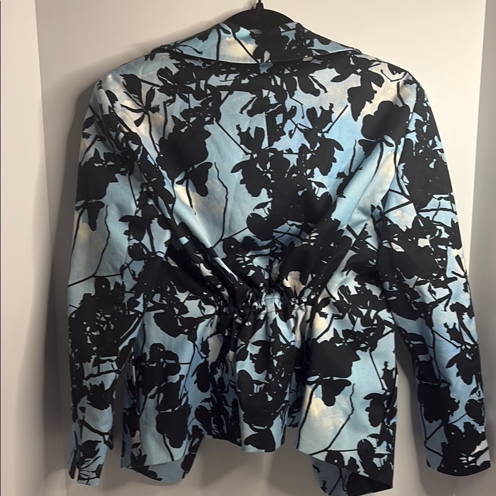 Akris Black and Blue Floral Blazer